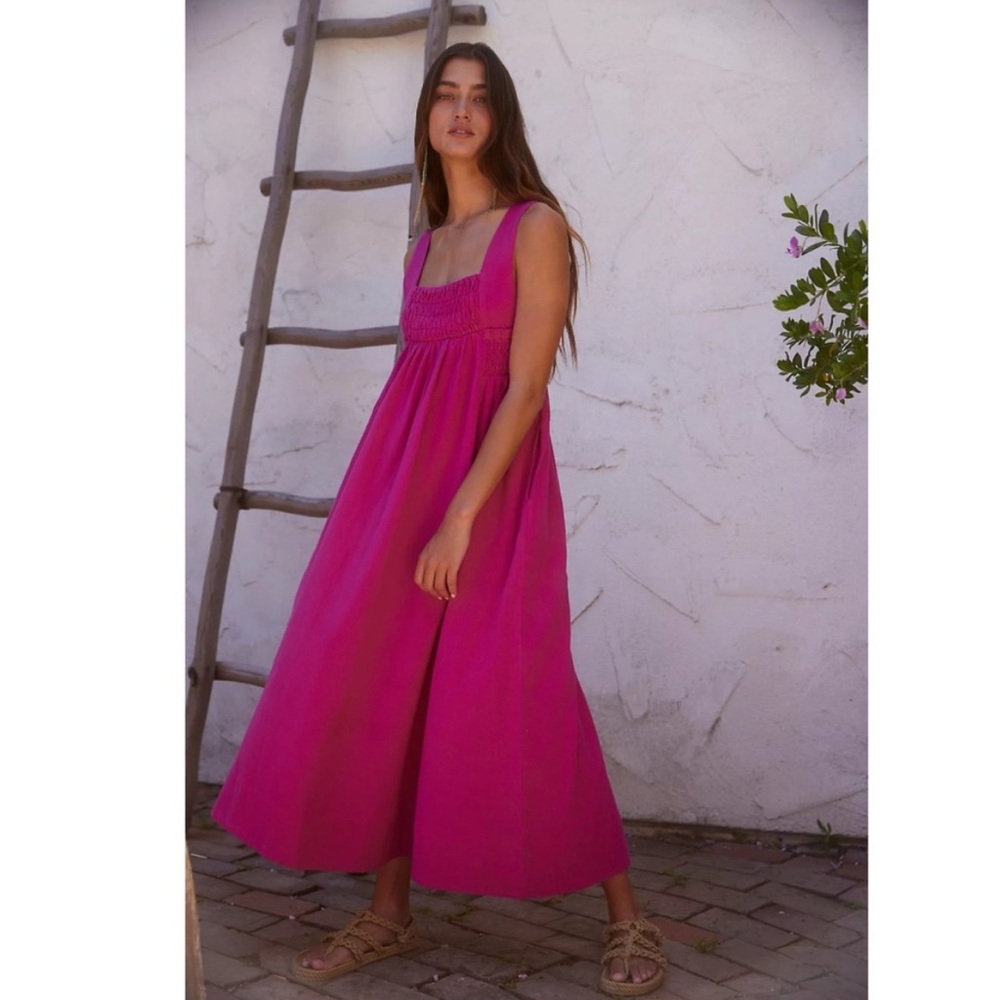 FREE PEOPLE Free Est Delphine Midi Dress, SIZE LARGE 0939